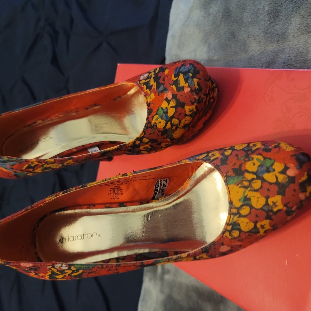 Xhilaration Women's Floral Print Heels - Multicolor